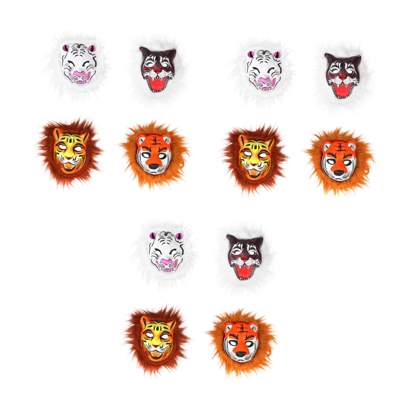 ibasenice 12pezzi Maschere Tiger Plush Per Adulti e Ragazzo Ragazza Accessori Per Costume Unisex Per Halloween e Feste Stile Casual