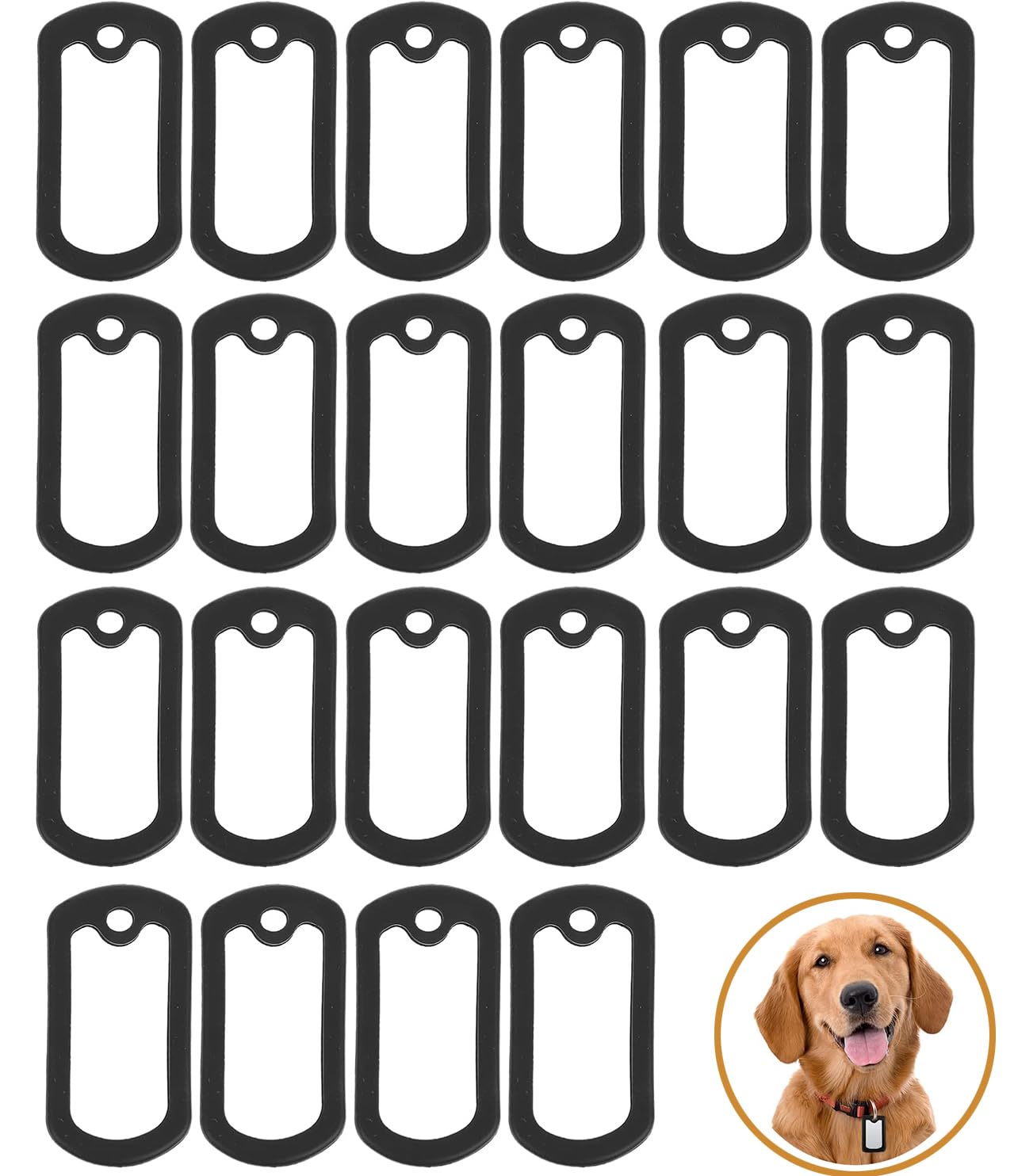 20PCS Dog Tag Silicone Silencer,Silicone Silencer Black Military Dog Tags Silencers Silicone Rubber ID Tag Protector for Pet Collars