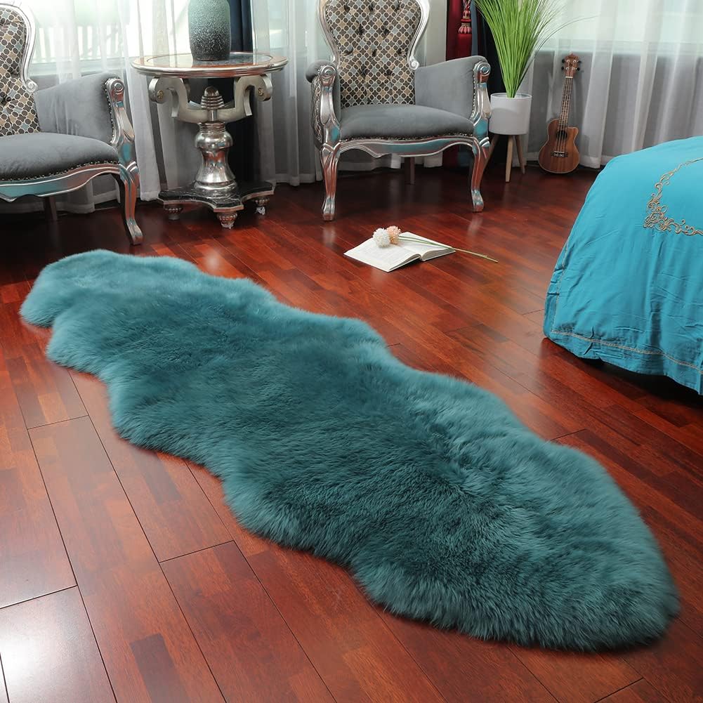 LLB Genuine Sheepskin Area Rug Wool Rug Fur Carpet Fluffy Shaggy Fur Rug for Living