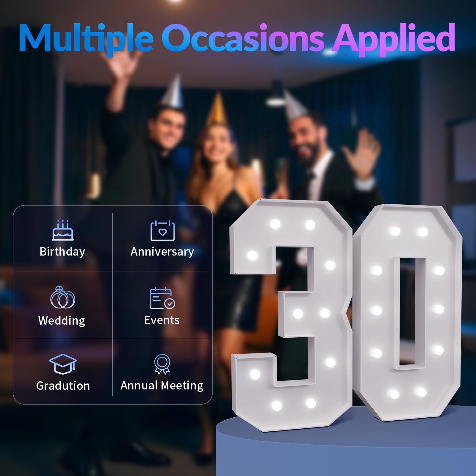 JoyMuse 4FT 16 Marquee Numbers, Large Light Up Numbers 16 for 16th Birthday Decorations