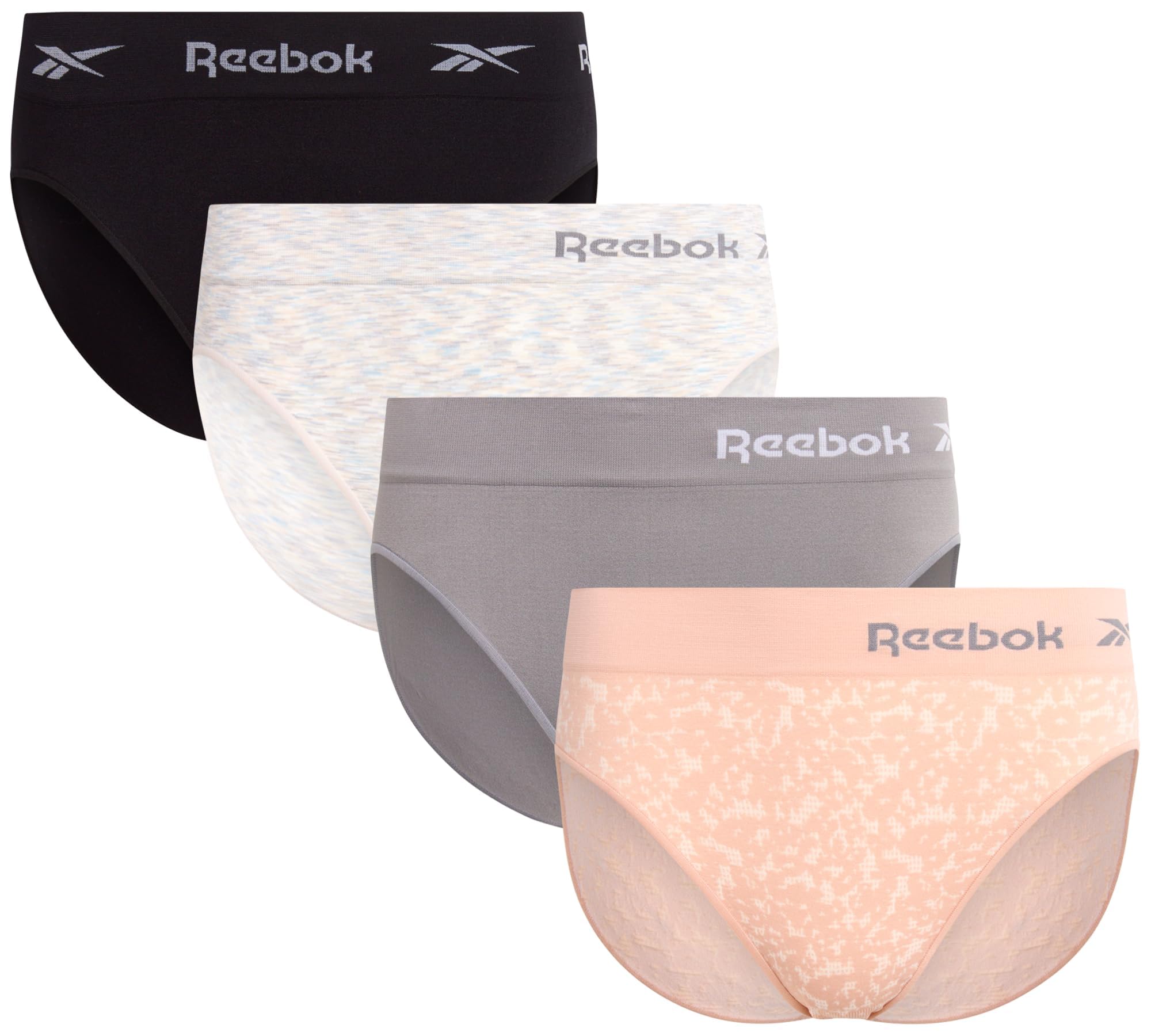 Reebok Damen Unterwäsche mit hohem Schnitt, atmungsaktiv, weich, Stretch, mittelhohe Taille, Slip für Frauen (Größen: S-XL)