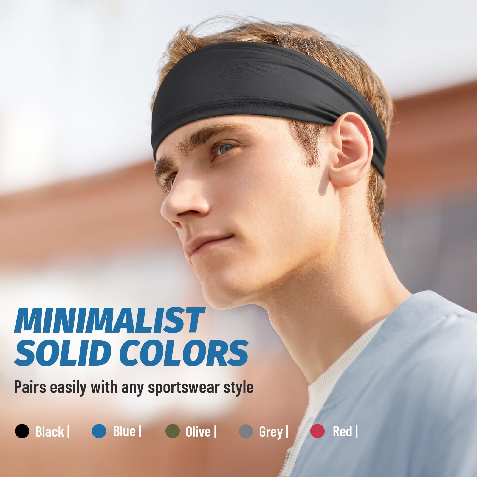 5 Fasce Capelli Sportive Uomo Donna - Assorbono Sudore Per Corsa, Palestra, Ciclismo