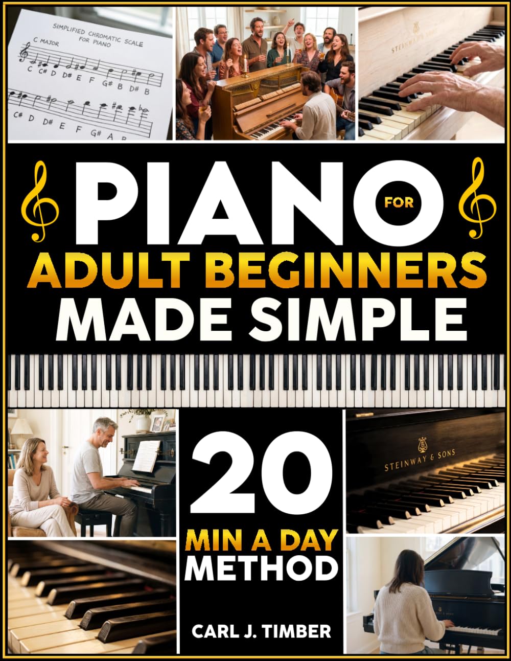 Piano for Adult Beginners Made Simple: The 20-Min-a-Day Method to Play Real Songs with 2 Hands | Step-by-Step Illustrated Exercises to Start Playing Classic & Modern Songs in Your First Week