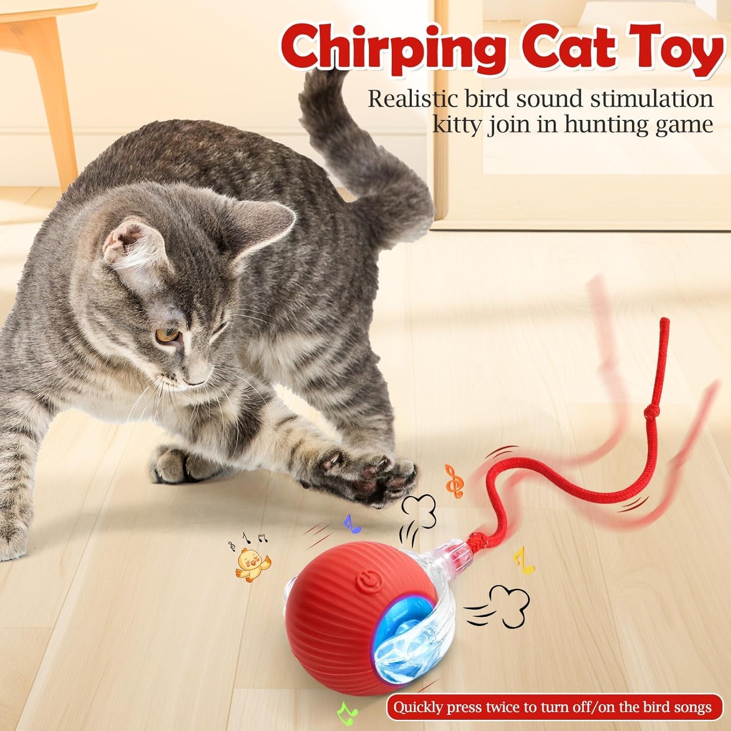 Balle de jouets pour chat – Balle LED roulante intelligente, automatique et rechargeable par USB, activation de mouvement pour chaton, chiot, chat – Exercice pour animaux domestiques