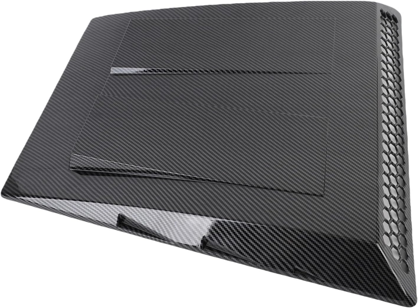 Car Hood Vent Trim Carbon Fiber Pattern Decorative Bonnet Vent Hood Air Intake Cover Universal Compatible For Vehicle