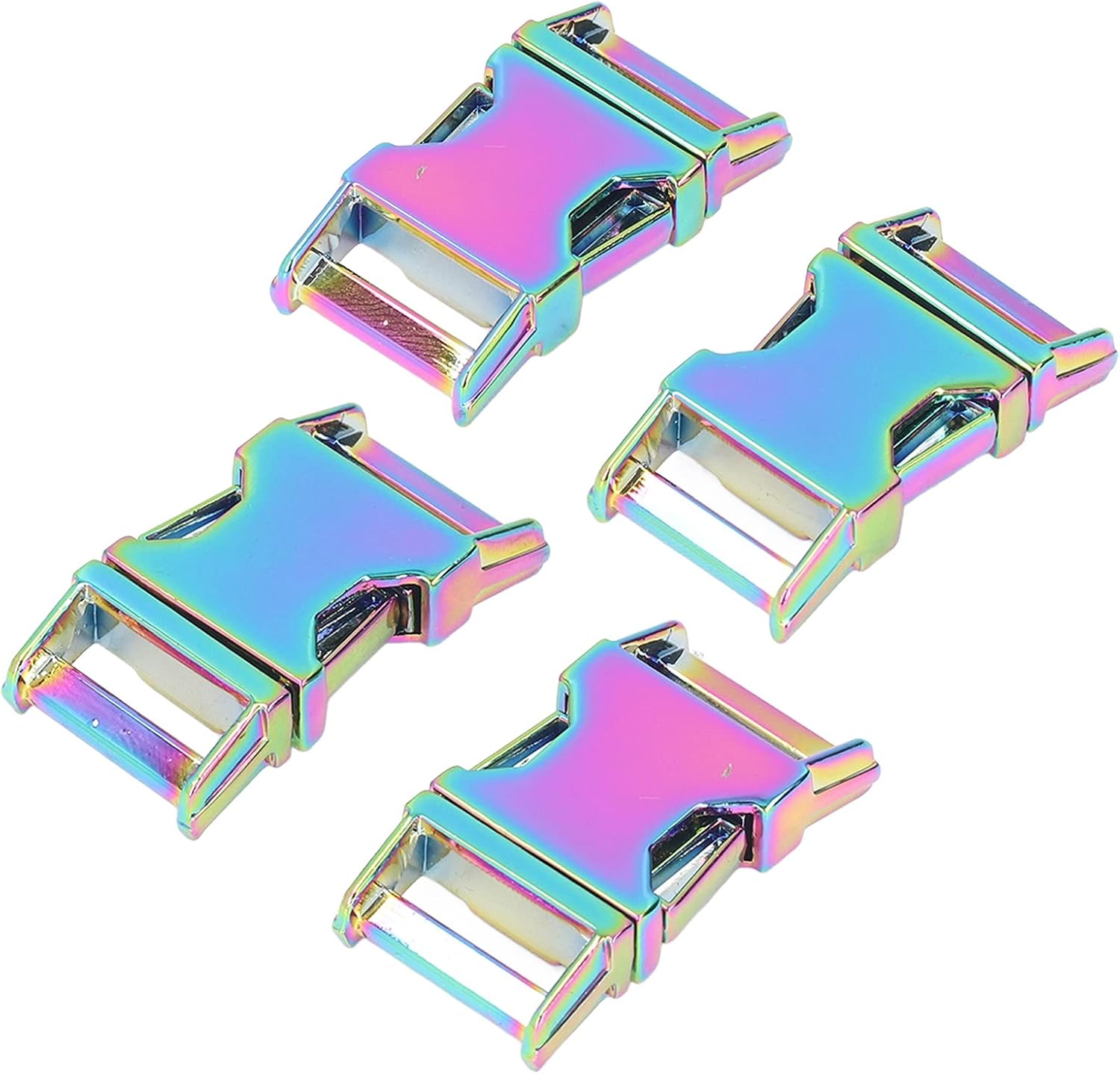 4 Buckle Straps Side Release Buckles Zinc Alloy Glossy Metal Buckle DIY Replacement Clips for Backpack Pet Collar