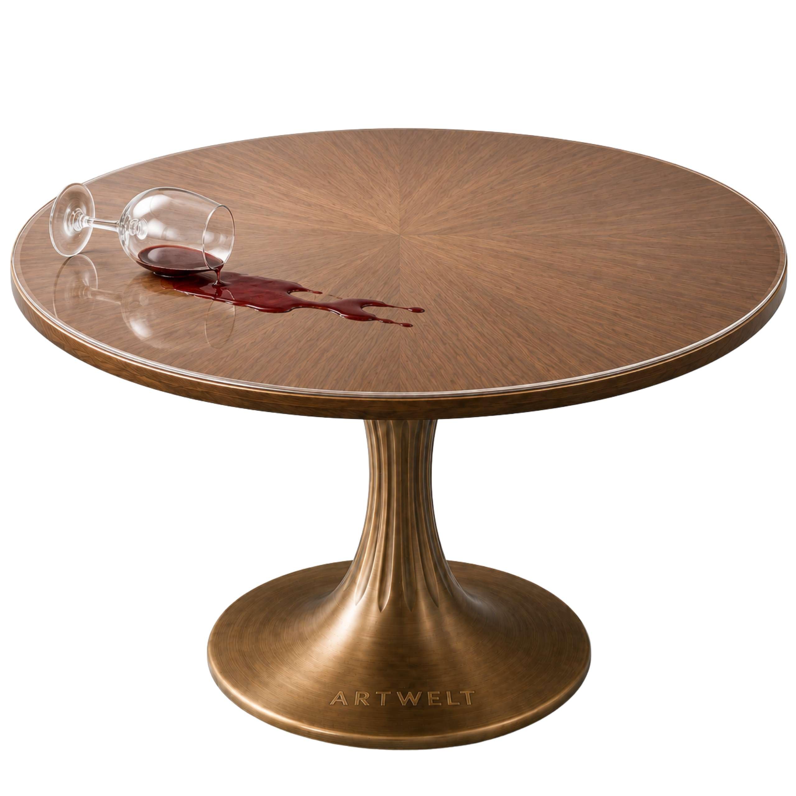 Artwelt Nappe Transparente Ronde Film Protection de Table Imperméable Lavable Résistant à la Graisse Film pour Les Tables Rondes Taille Souhaitée en Diamètre 60cm