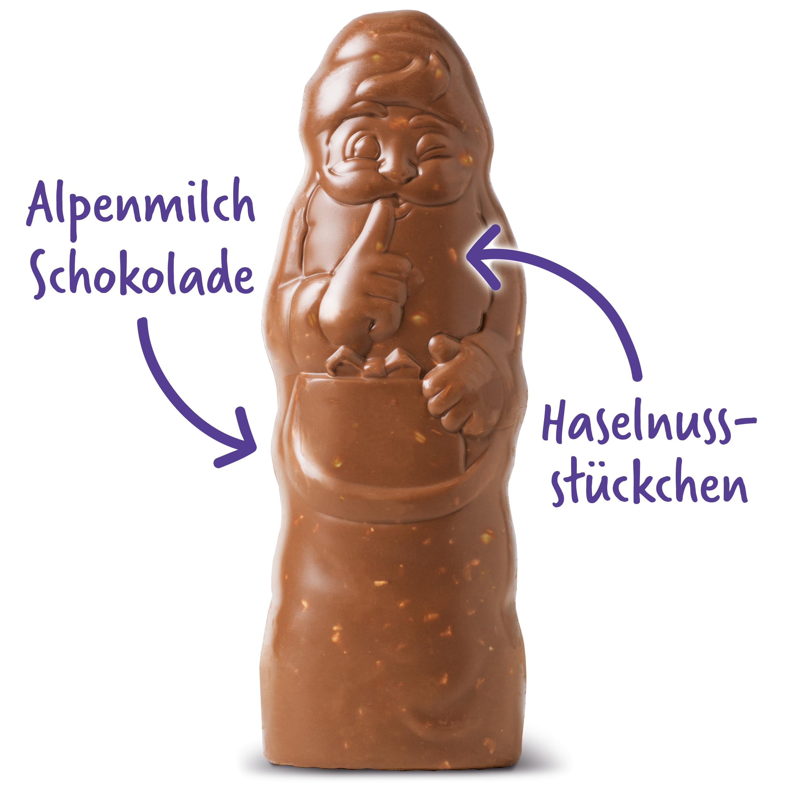 Milka Weihnachtsmann Nuss mit Alpenmilch-Schokolade, 45 g (24er-Pack)