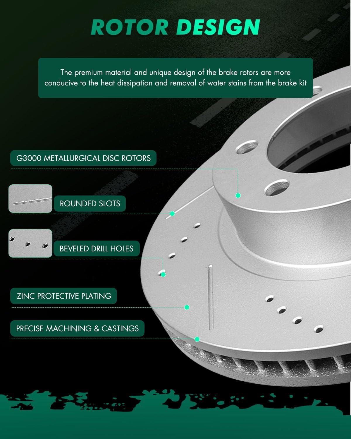SCITOO Disc Brake Rotors Kits 31327 Front Vented Brake Rotors Fit For Toyota For 4Runner 2003-2009,For Toyota For FJ Cruiser 2007-2014,For Toyota For Tacoma 2005-2018