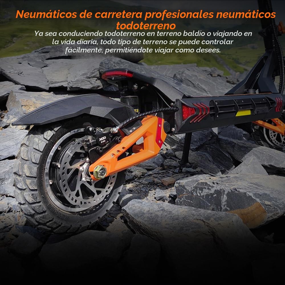 Kukirin G3 Pro Patinete eléctrico Todoterreno con 2 Motores de 1200 W, batería de 23,2 Ah, autonomía máxima de 80 km, Patinete eléctrico para Adultos