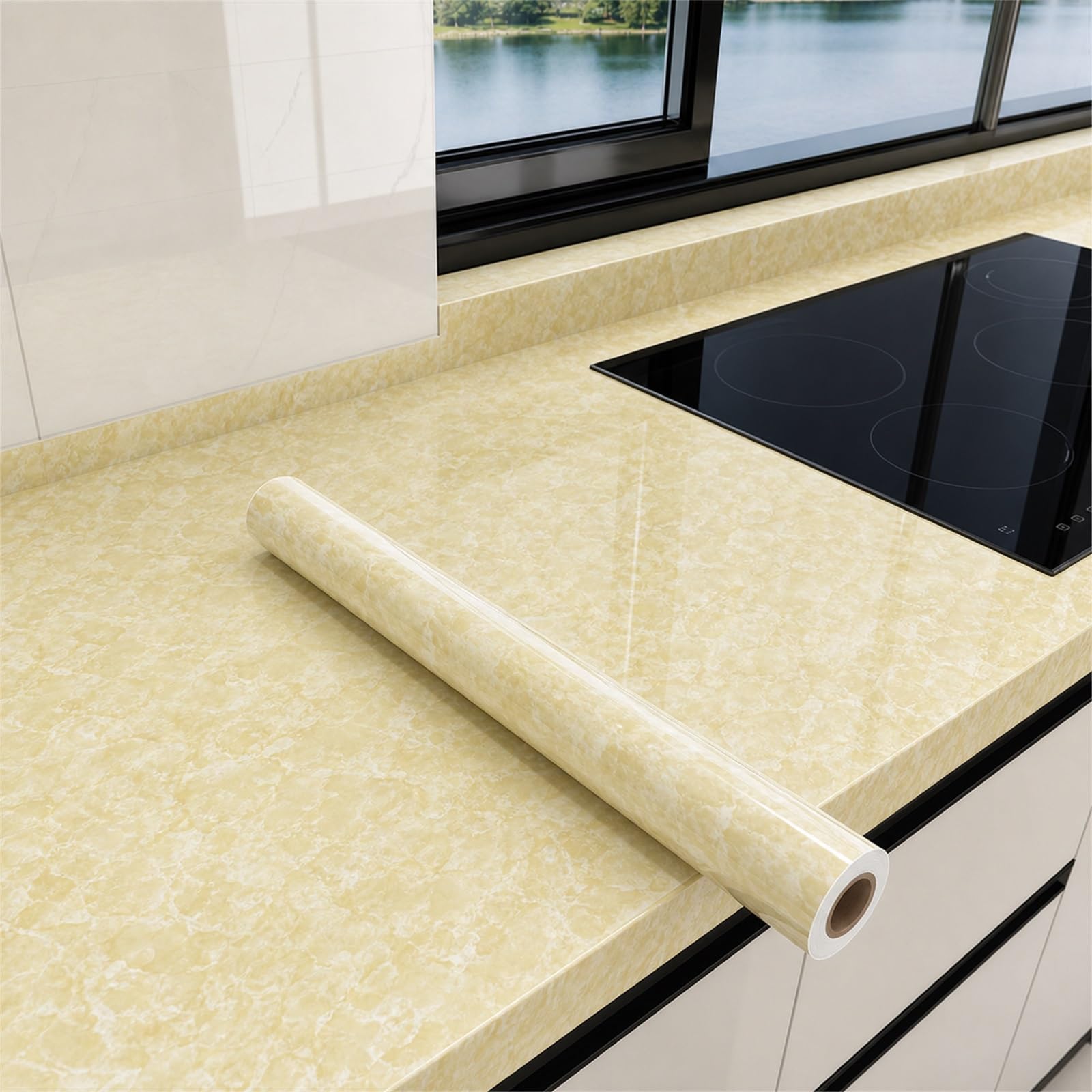 Papel De Pared Decorativo Marmol,Papel De Vinilo Adhesivo para Muebles Marmol,No Se Despega FáCilmente,Aplica A Encimeras De Cocina,RenovacióN De Muebles Antiguos Y Otras Ocasiones