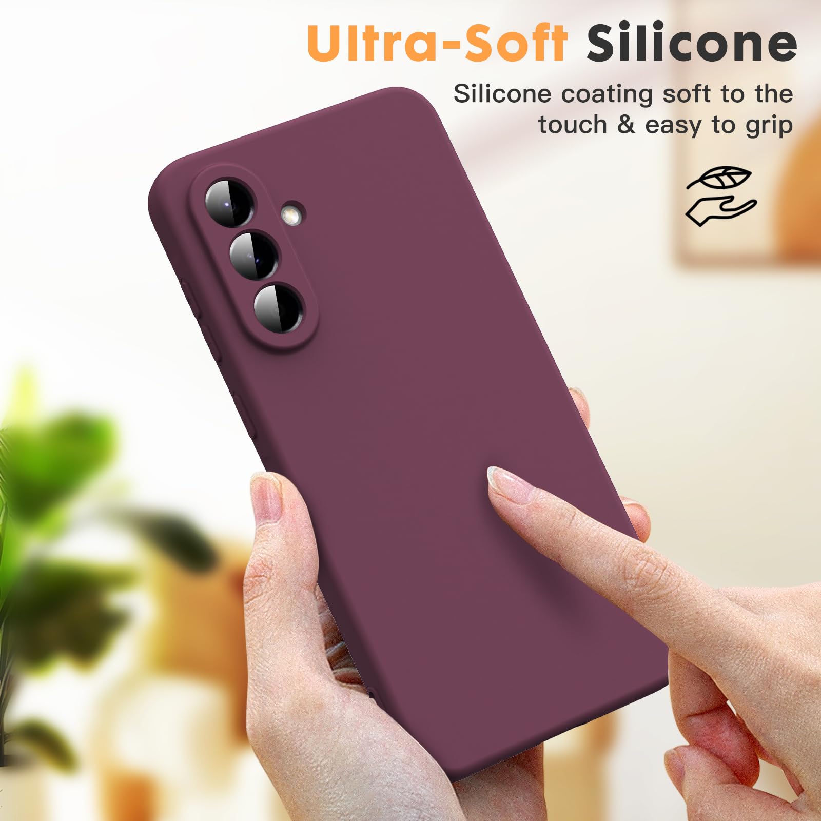 Byvuwiay Cover per Samsung Galaxy A56 5G, Morbida Silicone Liquida TPU Protettivo Ultra Slim Custodia Antiurto, Custodia Compatibile con Samsung Galaxy A56 5G - Rosso vino