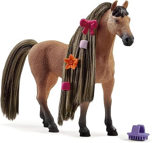 Miniatura 2 de Schleich Horse Club Sofia's Beauties Akhal Teke Stallion - Juego de 8 figuras de juguete de caballo con pelo cepillable y accesorios para niños y