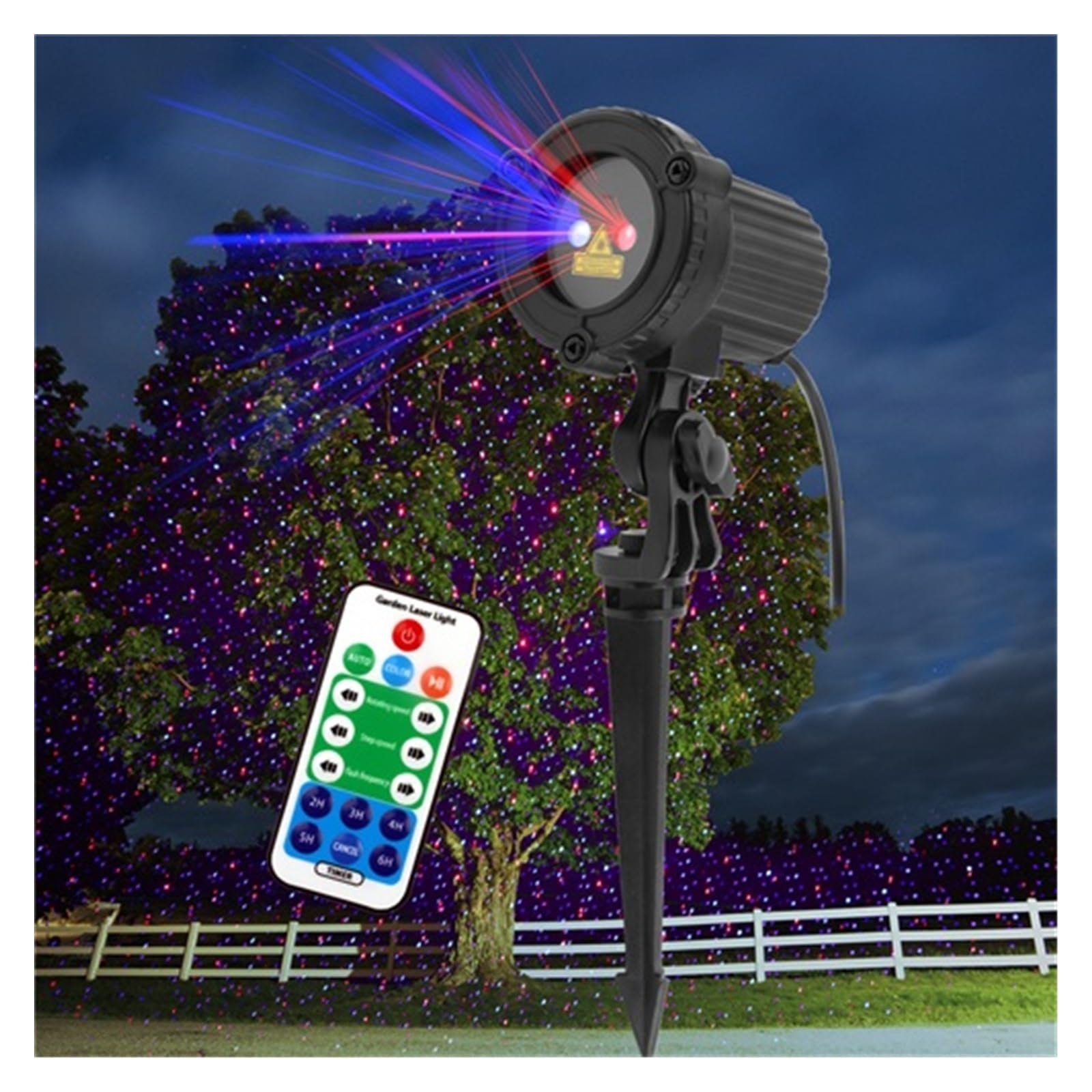 Projecteur d'Halloween, Projecteur de lumière de noël en forme d'étoile, statique, mobile, rouge, vert, bleu, étanche, for jardin extérieur, lumières d'arbre de noël de vacances