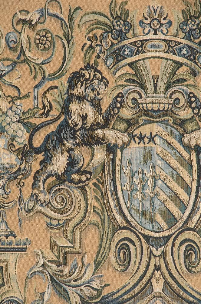 Heraldic Taupe European Tapestry - 26 in. x 51 in. Cotton/Viscose/Polyester by Charlotte Home Furnishings