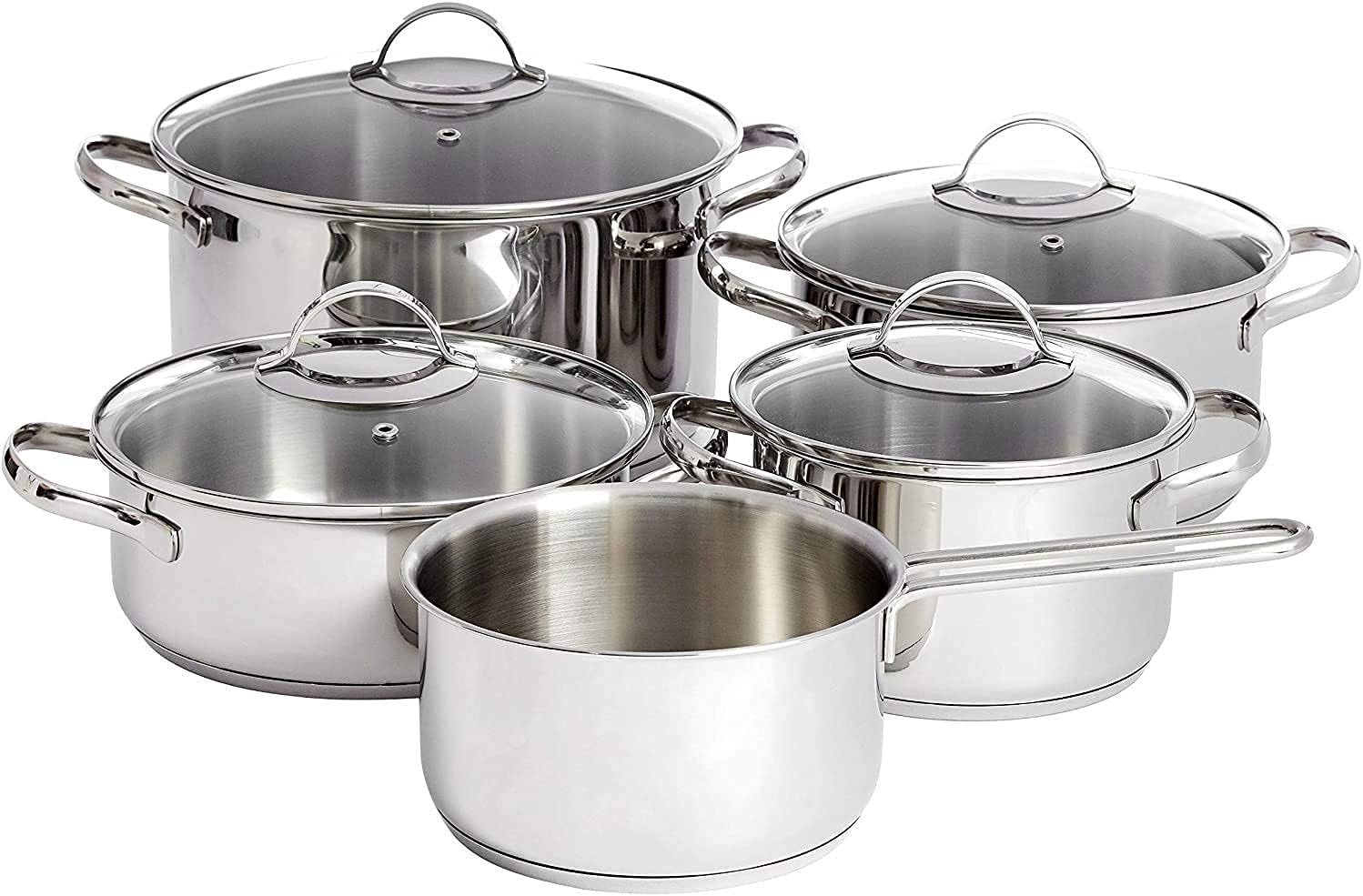 WMF Diadem Plus Topfset Induktion 5-teilig, Kochtopf Set mit Glasdeckel, Cromargan Edelstahl poliert, Induktions Töpfe Set unbeschichtet im Sale main image 0