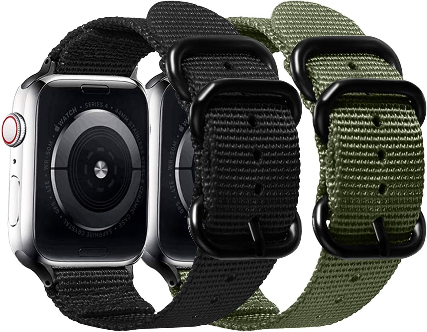 Watdoc Nylon Band Compatible with Apple Watch Band 38mm 40mm 42mm 44mm, Lightweight Breathable Sport Wrist Strap with Metal Buckle Compatible with iwatch Series 5/4/3/2/1