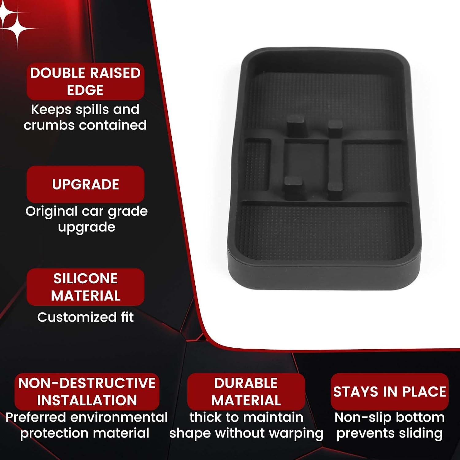 Dashboard Mat Anti Slip Phone Holder for Ford Maverick 2022-2025, Car Phone Holder Multifunctional Car Dashboard Accessories Holder for Keys, Cell Phone, Coins and Glasses (8.2"x4.7") image 3