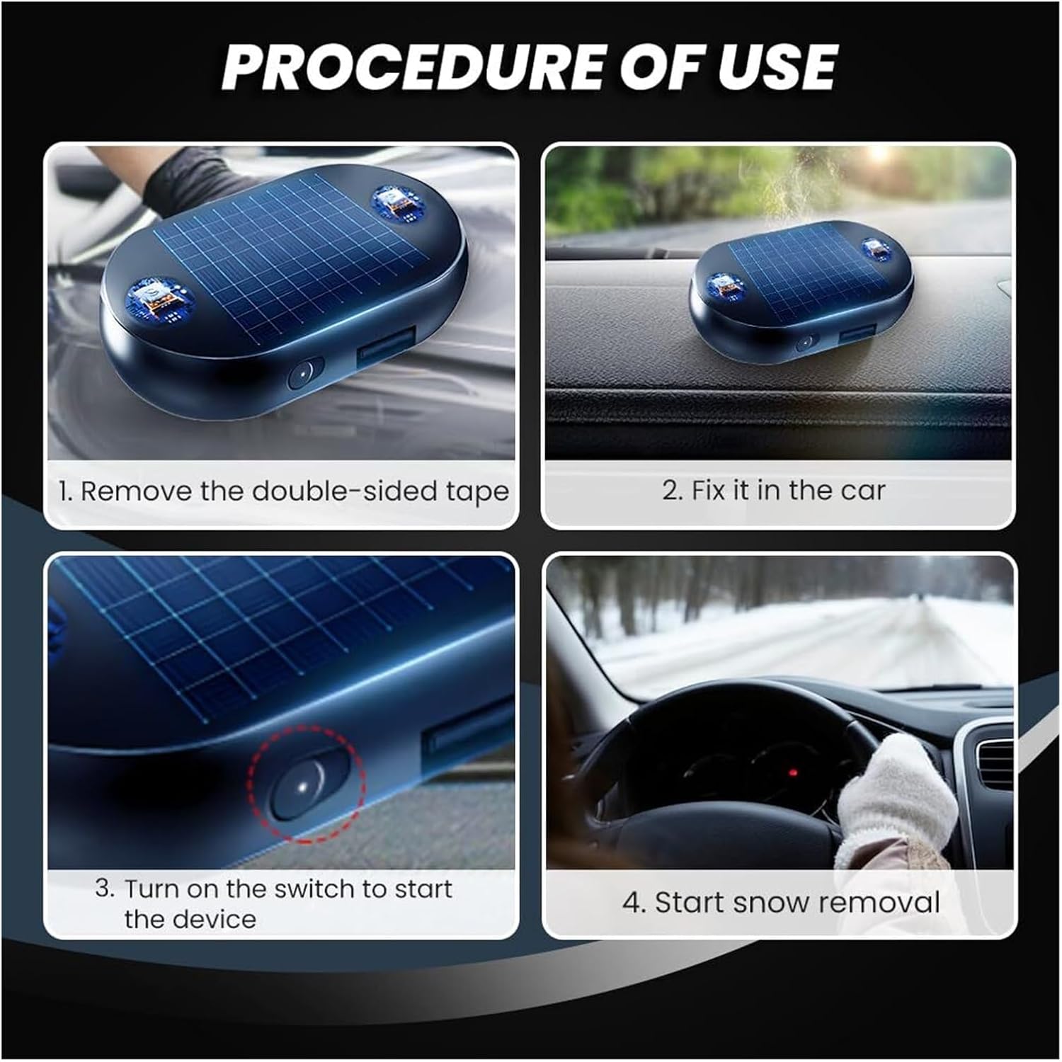 Car Interference Freeze Instrument,-Freeze Electromagnetic Car Snow Removal Device, Automotive Electromagnetic Snow Removal Tool Car Defroster (1pc)(3pcs)