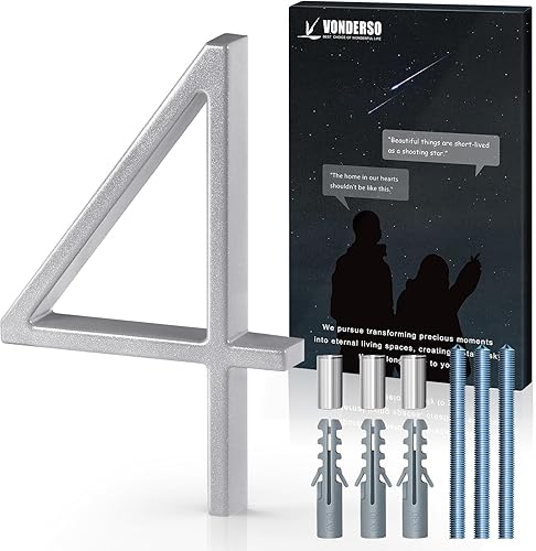 Miniatura 60 de VONDERSO - Letrero de dirección flotante de 5 pulgadas para exteriores de metal negro moderno para patio, calle y buzón, números de dirección Negro 1