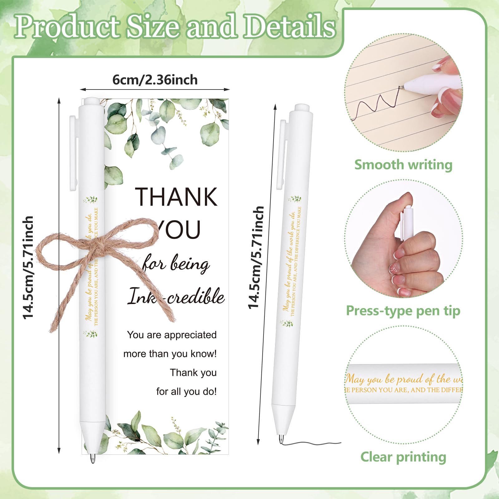 WWmily 20 Sets Employee Appreciation Gifts Bulk Includes Inspirational Ballpoint Pens Thank You Cards with Twine May You Be Proud Encouraging Pen for Colleagues Coworker Teacher Volunteer - Image 3