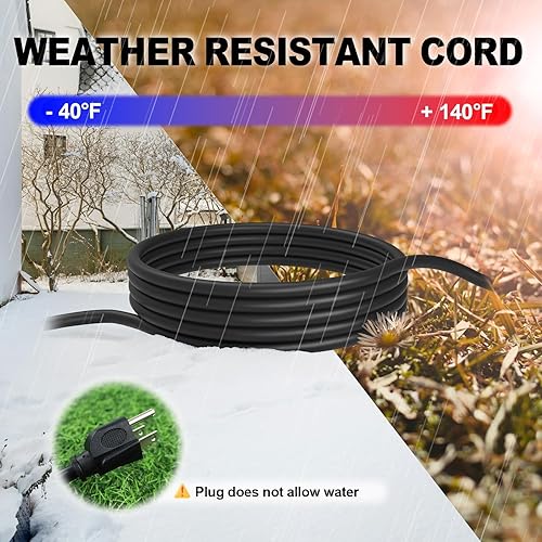 Miniatura 5 de EP Cable de extensión para exteriores de 25 pies con 3 tomas de corriente eléctrica, cable negro SJTW de 163 con enchufe a tierra de 3 clavijas para