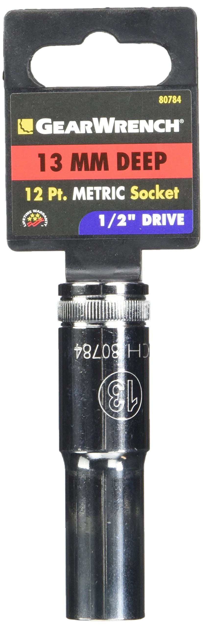 GEARWRENCH1/2" Drive 12 Point Deep Metric Socket 13mm - 80784