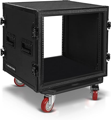 Miniatura 7 de Sound Town Shock Mount 12U ATA Rack Case con 21" de profundidad y ruedas, tamaño de 12 espacios - Grado Pro Tour (STRC-SP12UW)