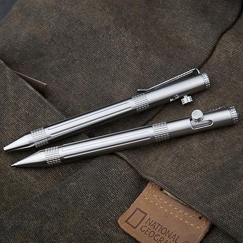 Miniatura 2 de Lary Bolt Action Pen - Bolígrafo de acero inoxidable duradero para diseño de bolsillo EDC con 3 recambios adicionales en caja de regalo (LA005)