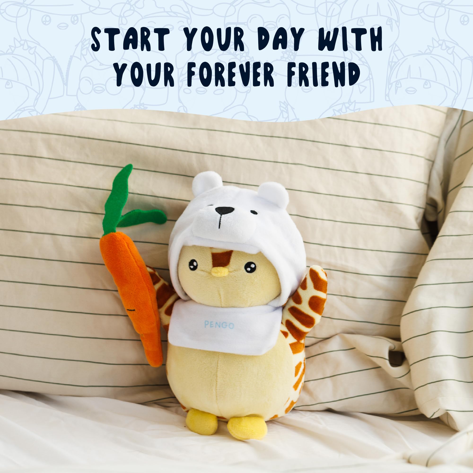 BANDAI Pudgy Penguin Plush Buddy with Carrot Toy, 20 cm - Image 4