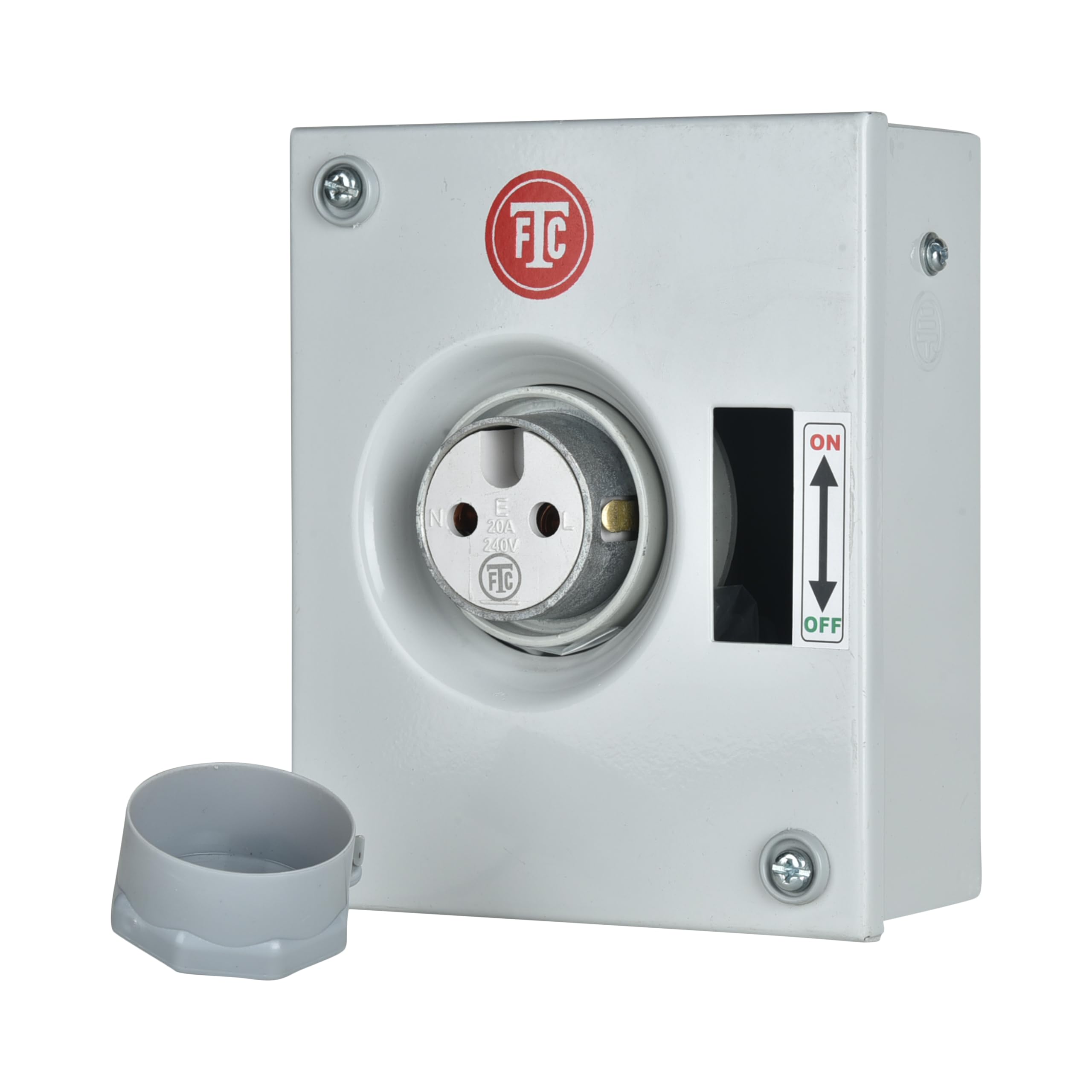 FTC Plug & Socket Sheet Metal Enclosures 20AMP 240V AC (without MCB) 1