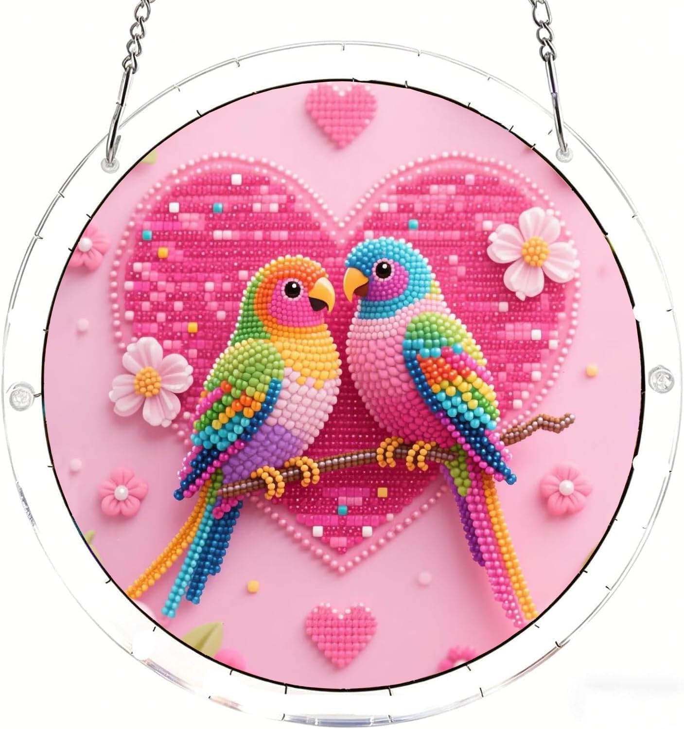 Parrot Acrylic Jigsaw Puzzles Suncatcher, 8.2 Inch Window Hanging Suncatcher Acrylic Puzzle, DIY Home Decor Art Gift