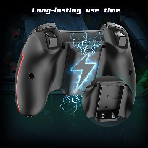 Miniatura 5 de Controlador para juegos PS3 Dualshock EasySMX inalámbrico 2.4G con rango de botón de disparo de vibración de hasta 32.8ft, compatible con PC