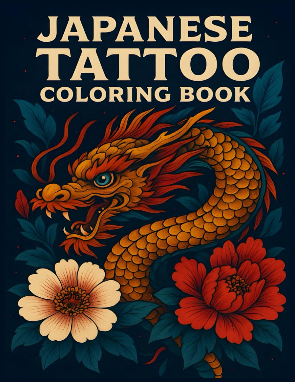Japanese Tattoo Coloring Book: Dragons, Demons, and Flowers – An Adult Coloring Book of Traditional Japanese Tattoo Art
