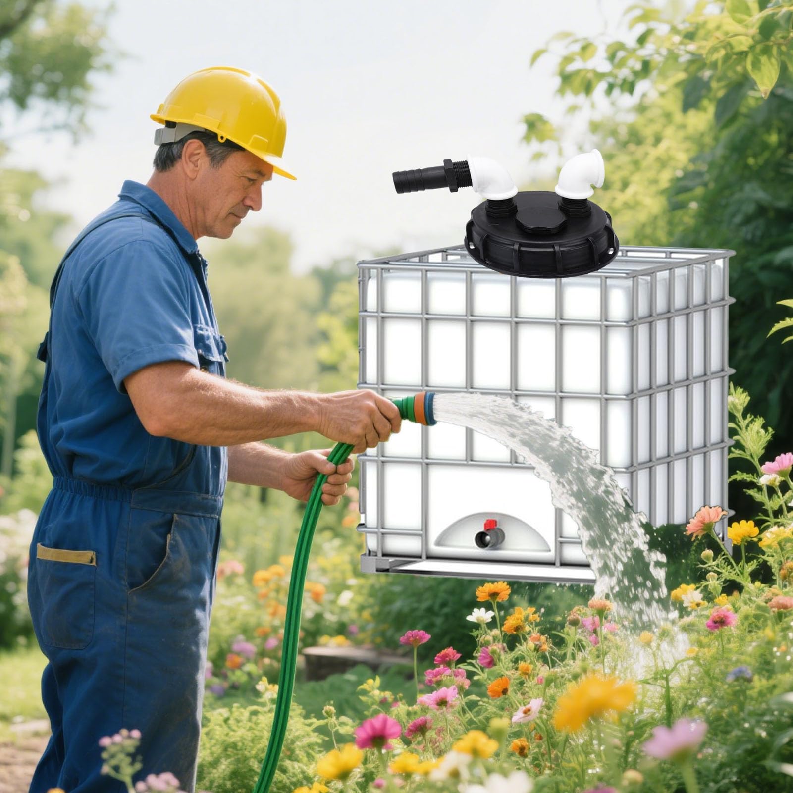 Connexion de Pompe de Couvercle de Conteneur IBC Système de Pompage D'eau d'étanchéité étanche pour Conteneur de Collecte D'eau de Pluie Couvercle de Réservoir IBC en PP pour une