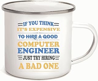 Find The Best Computer Engineers For Your Business Gift for IT Professionals 12oz Enamel Silver Mug