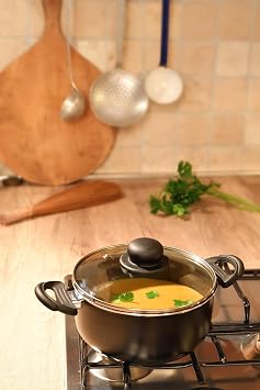RAVELLI Italia Linea 30 Non Stick Dutch Oven with Glass Lid (5 Quart)