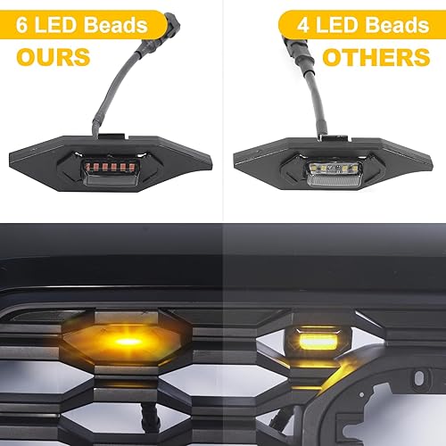 Miniatura 3 de BreTrewri Luces LED de parrilla para Tacoma 2023 2020 2021 2022 TRD Off Road Sport OEM Grill  4 piezas mejoradas de impresión 3D luces de parrilla