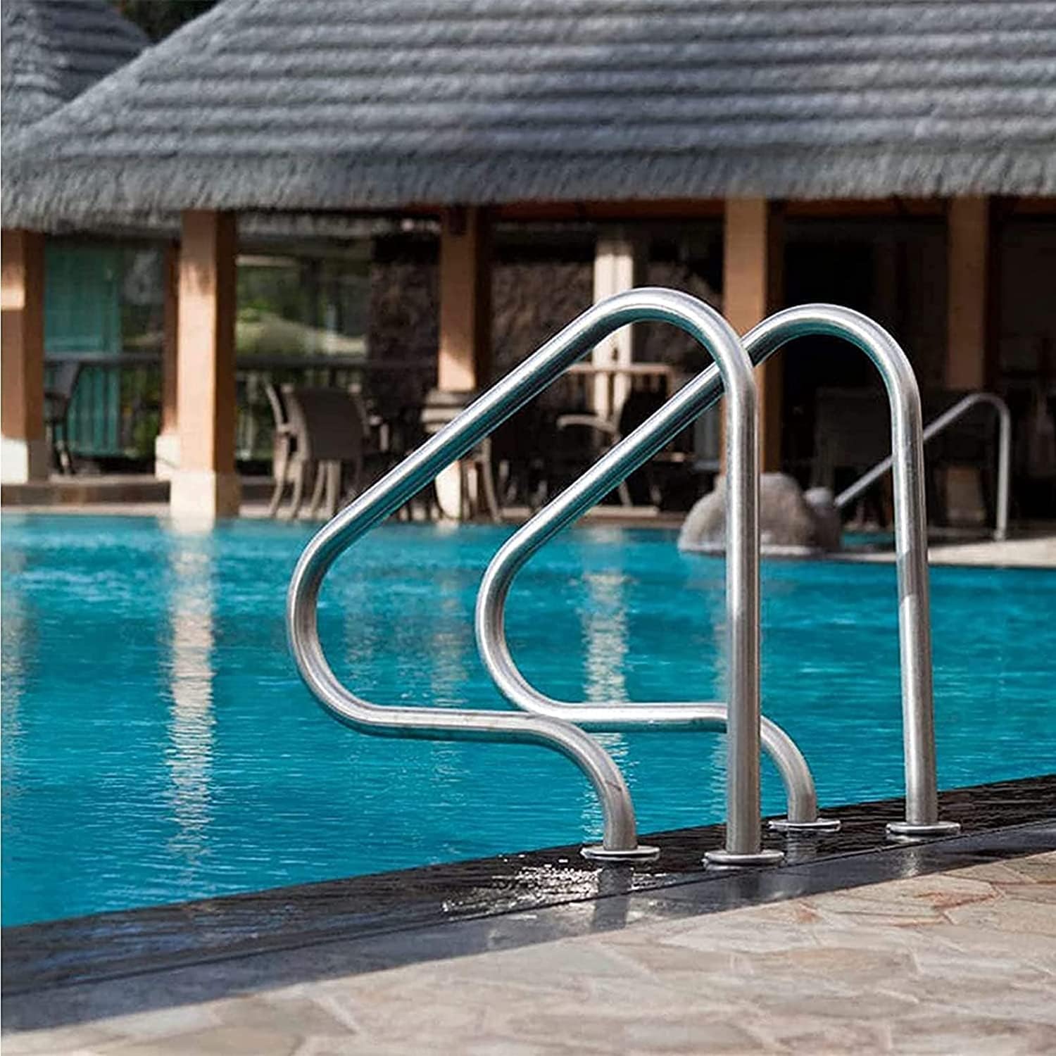 MNBVH Set of 2 Pool Safety Handrails Swimming Pool Railing