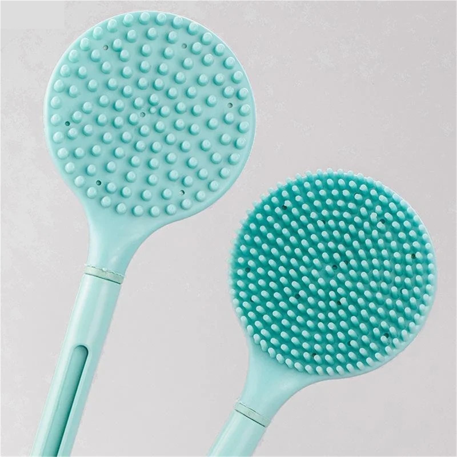 2 uds cuerpo limpieza profunda y masaje exfoliante cepillo de cerdas suaves doble cara mango largo silicona for frotar la espalda Para El BañO