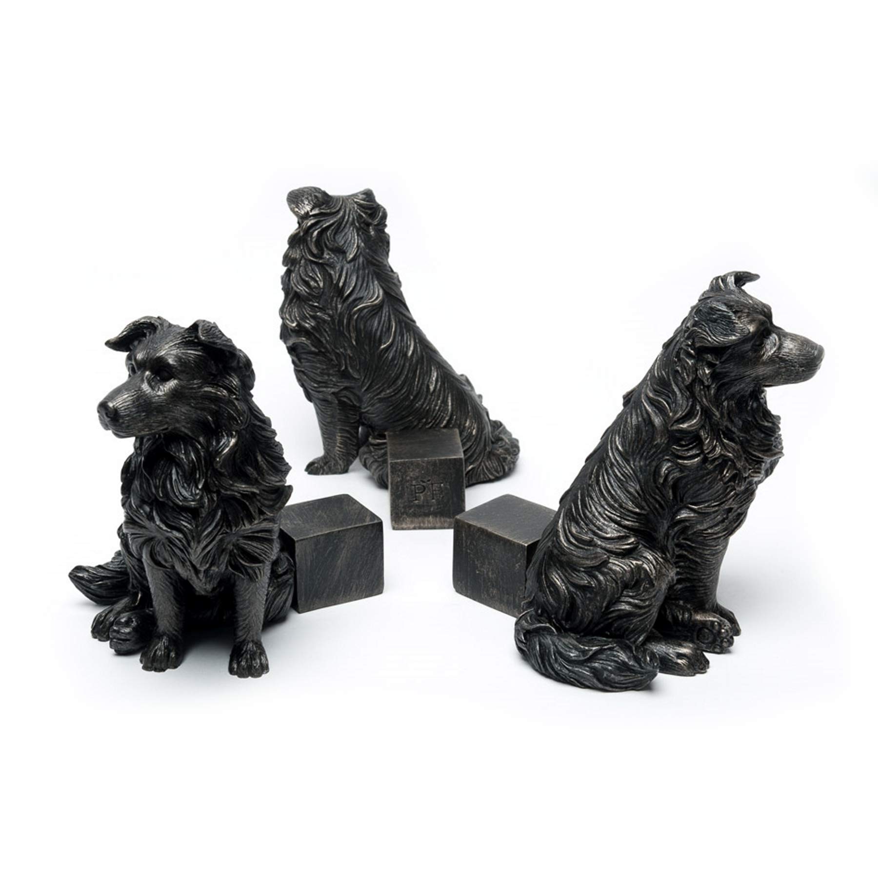 Potty Feet Plant Pot Feet - Border Collie (Bronze Coloured- Set of 3)