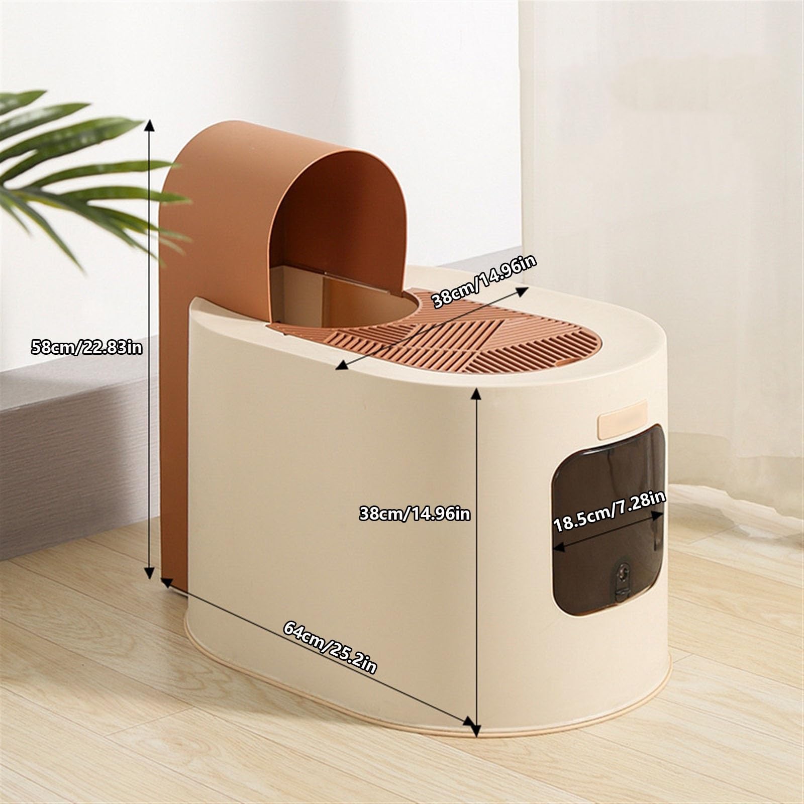 Exclusivo para Gatos y Perros Caja de Arena Grande for Gatos con Tapa, Bandeja for Cerrada y antisalpicaduras, Planta fácil Limpiar para Interiores(Blue)