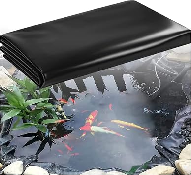 Pond Liner 4x4M/13x13FT HDPE Pond Skins for Outdoor Ponds, Waterproof UV Resistant Easy Cutting Preformed Underlayment for Waterfall, Fish or koi Pond, Fountains and Bed Planter,0.8mm/31mil [Energy Class A]