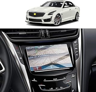 Screen Protector Foils for 2015-2019 Cadillac CTS CUE infotainment interface 8In Navigation Display Tempered Glass 9H Hardness Anti Glare & Scratch HD Clear LCD GPS Touch Screen Protective Film