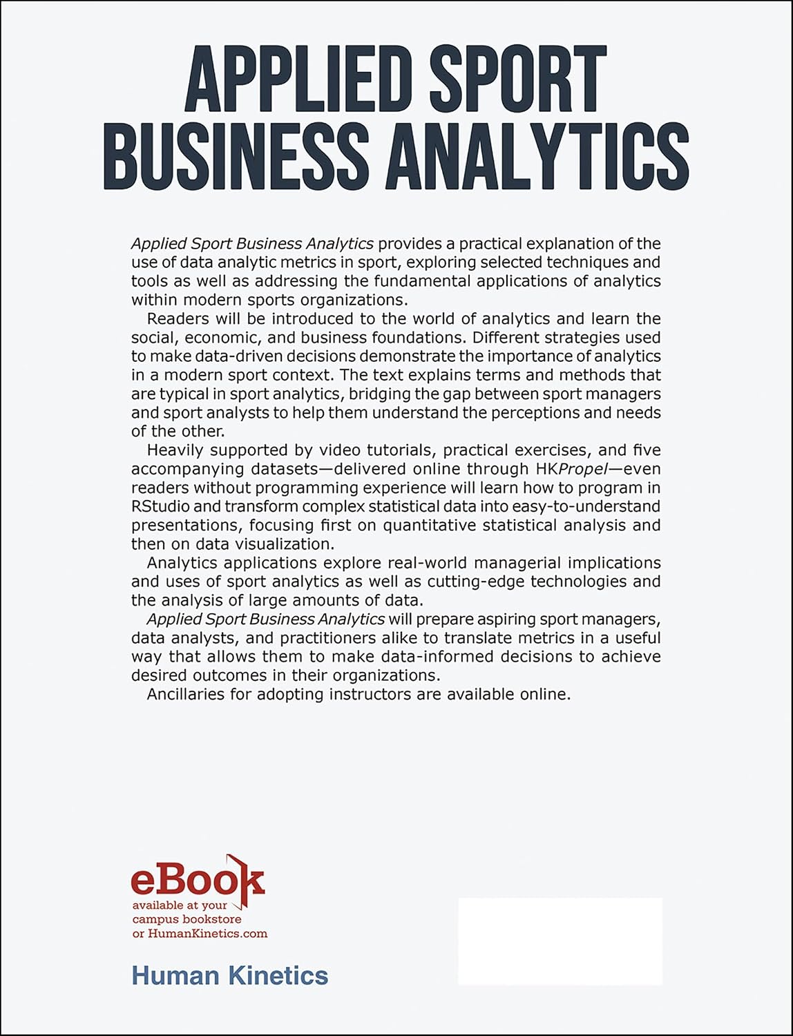 Applied Sport Business Analytics