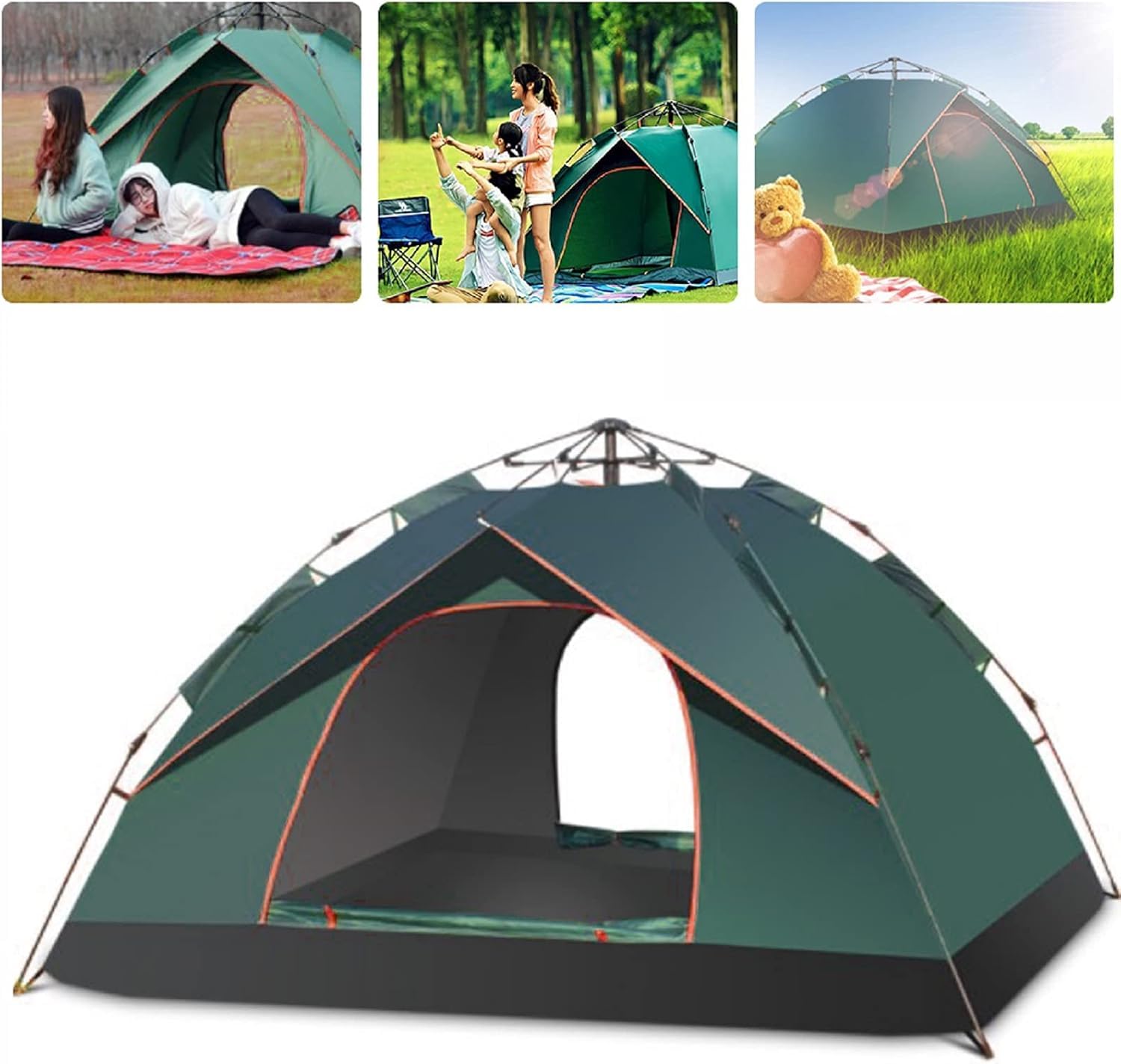 Wurfzelt 2–3 Personen | Automatisches Pop Up Camping Zelt wasserdicht & Winddicht | Schnellaufbau Zelt für Outdoor Camping | Leichtes Zelt für Zelte, Wetterschutz & Zubehör