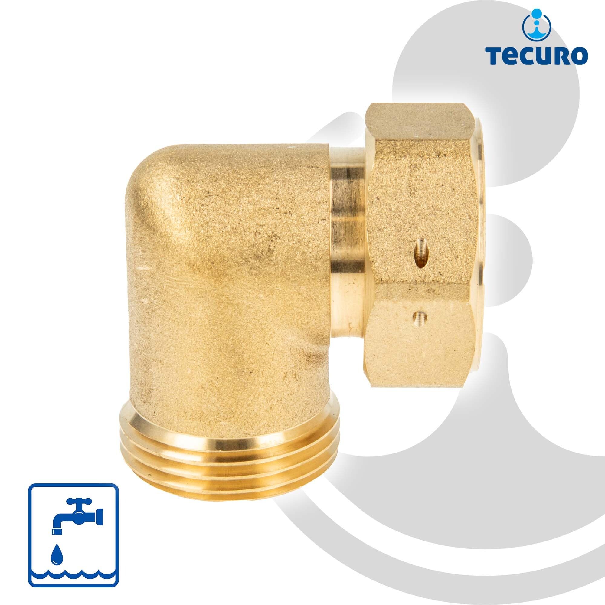 tecuro Winkel 90°, 1 Zoll AG x Überwurfmutter 1 Zoll 