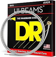 Vista 10 de DR Strings HI-BEAMS – Cuerdas de bajo de acero inoxidable de 5 cuerdas, 45-125, núcleo redondo (MR5-45)