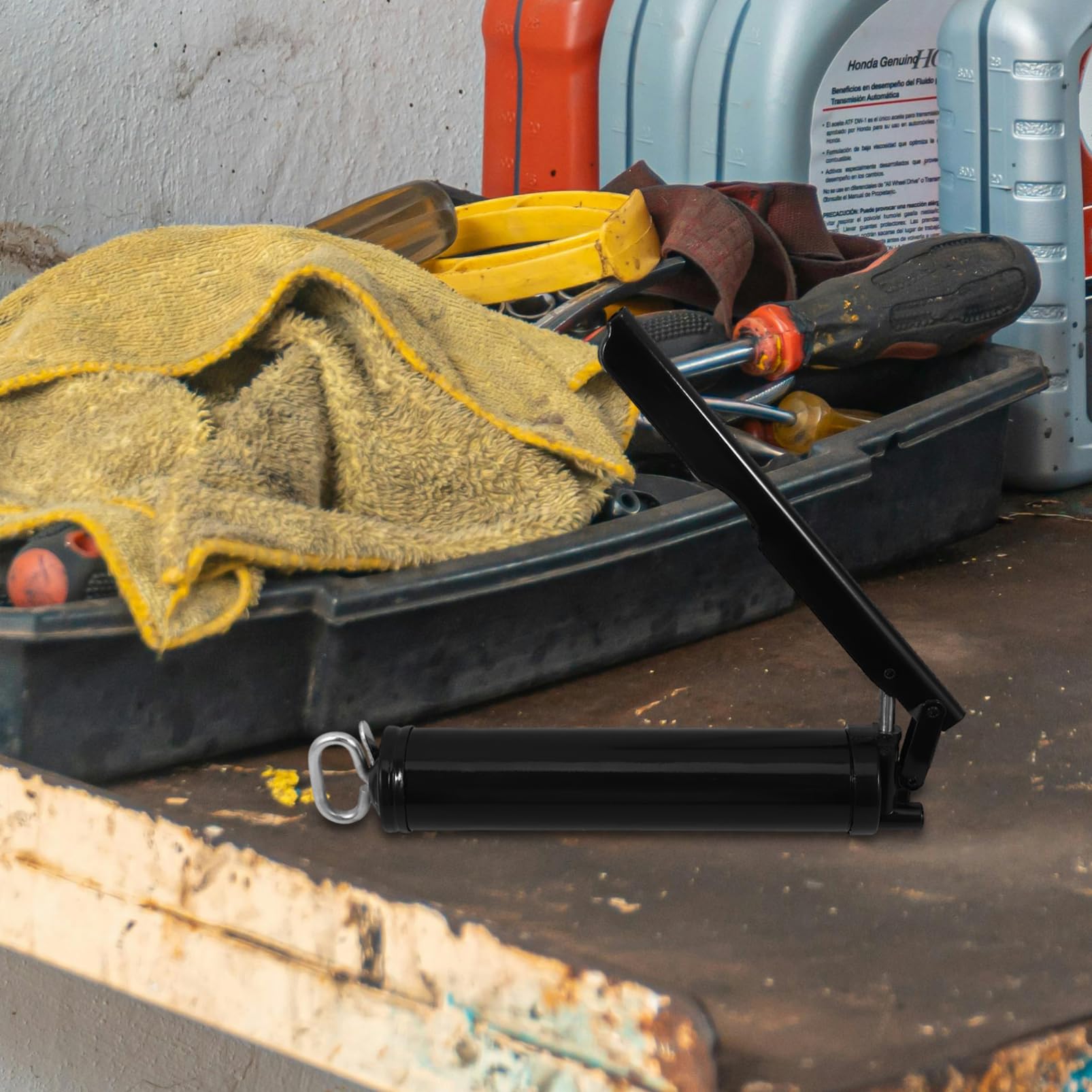 Distributeur De Graisse Manuel 400cc avec Buse à Graisse Haute Pression Accessoire Pratique pour Entretien Automobile Et écanique
