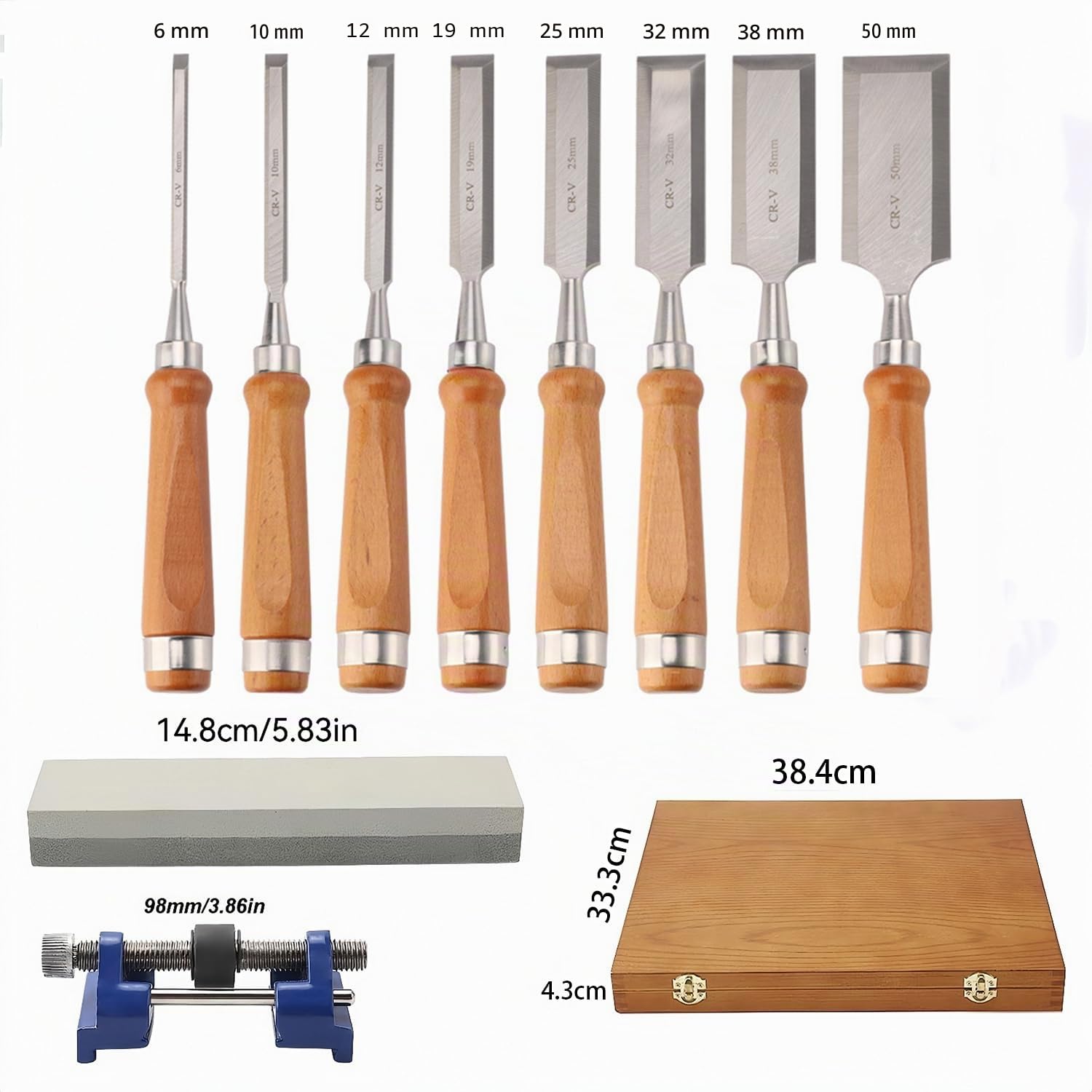 Gubias Para Tallar Madera,Juego De 10 Cinceles De Madera, Con Casco De Seguridad, Adecuado Para Carpintería y Proyectos Diy Para Principiantes, Juego De Cinceles De Madera De 1/4 a 2 Pulgadas